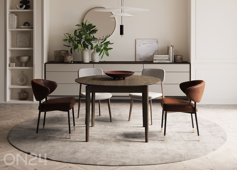 Pikendatav söögilaud Plot Ø120x120/240 cm suurendatud