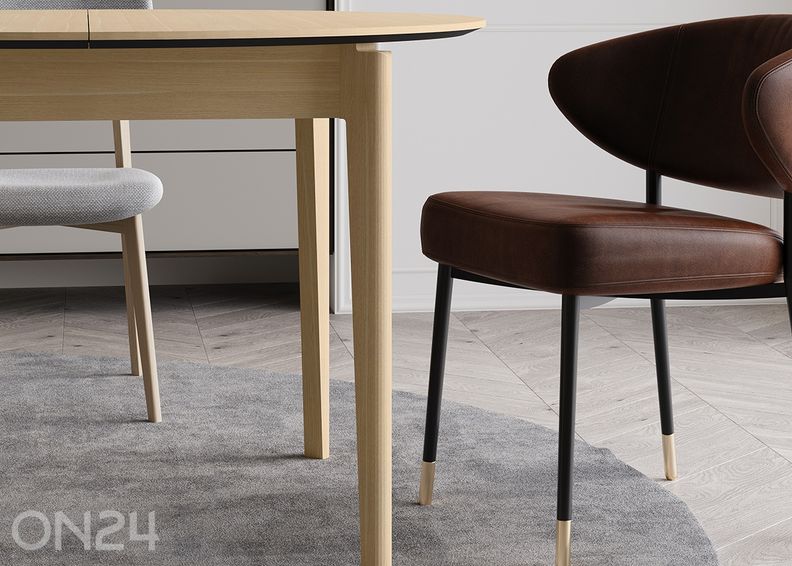 Pikendatav söögilaud Plot Ø120x120/240 cm suurendatud