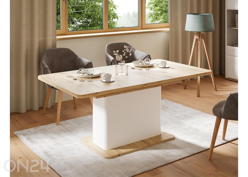 Pikendatav söögilaud Wardiol 90x160/200 cm suurendatud