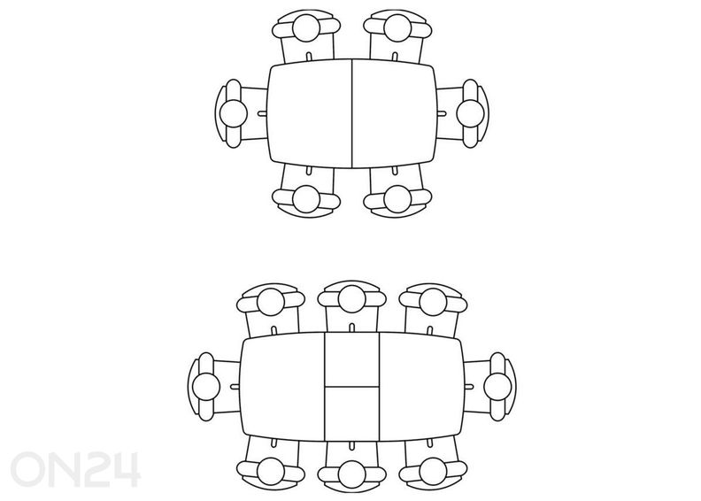 Pikendatav söögilaud Yense 80x125/165 suurendatud