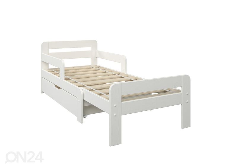 Pikendatav voodi Nora 70x120+50 cm, koos voodialuse kastiga suurendatud