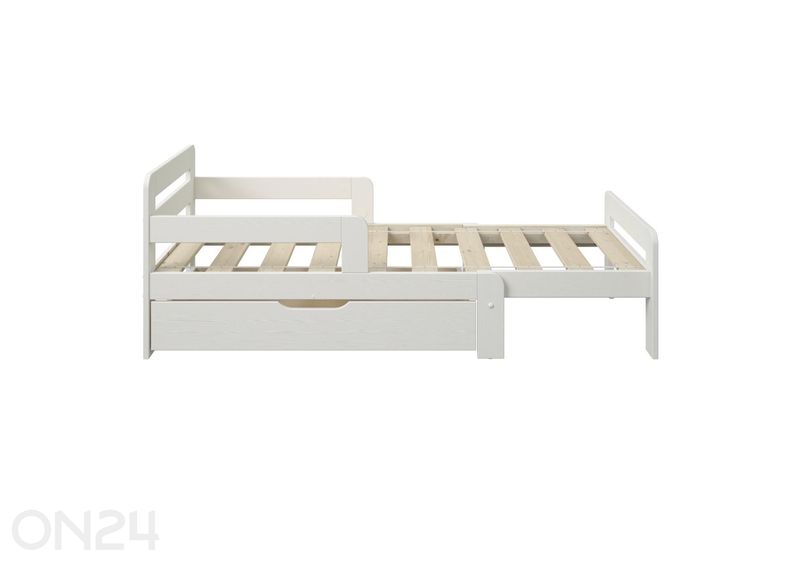 Pikendatav voodi Nora 70x120+50 cm, koos voodialuse kastiga suurendatud