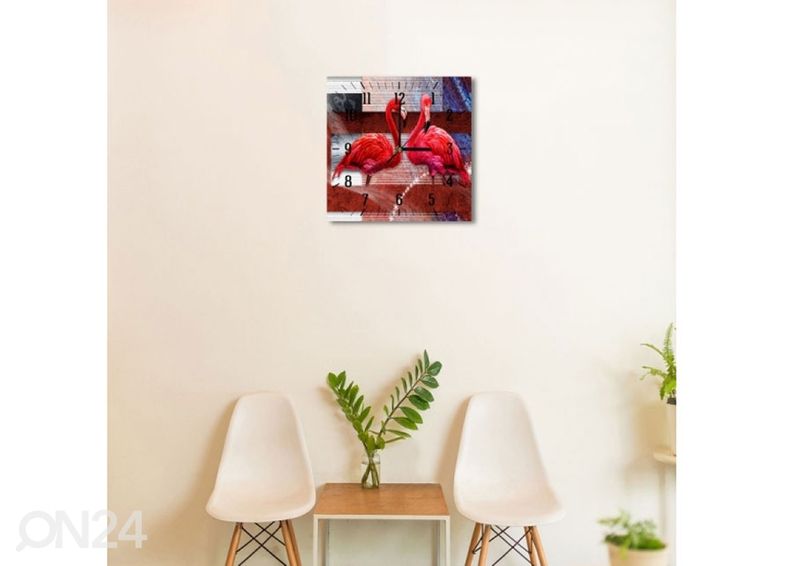 Pildiga seinakell Flamingos suurendatud