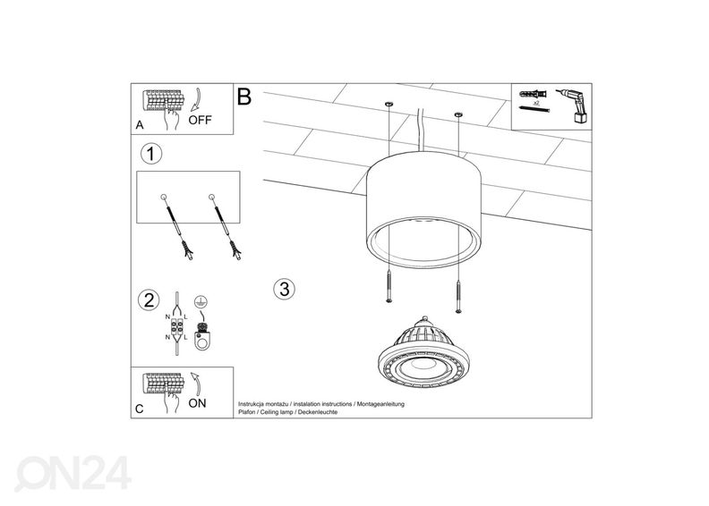 Plafond Basic 1, naturaalne puit suurendatud