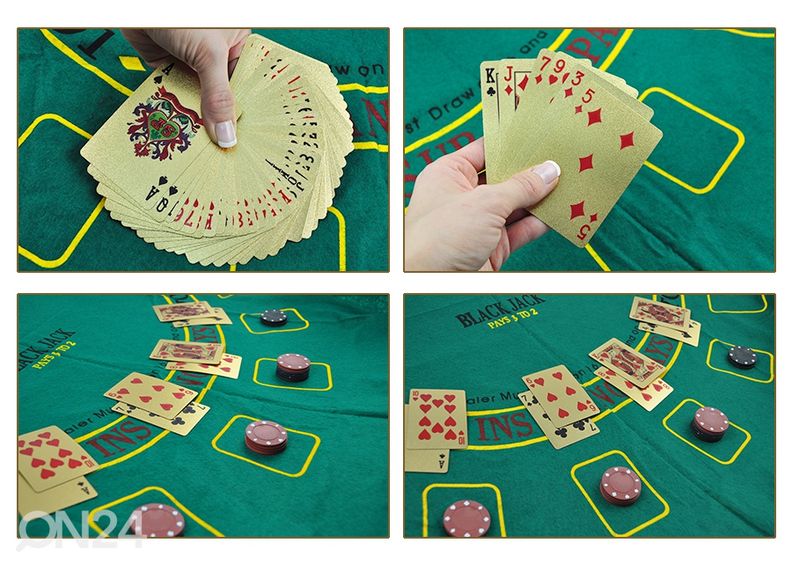 Plastikust mängukaardid dekoratiivses karbis suurendatud