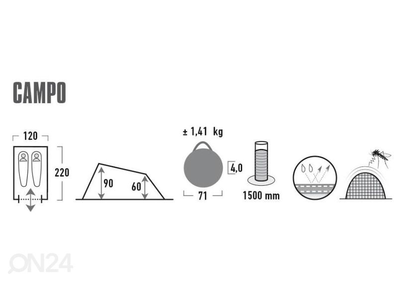 PopUp telk High Peak Campo kamuflaaž suurendatud