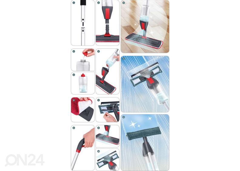 Põranda- ja aknapesumopp Lamart LT8027 suurendatud