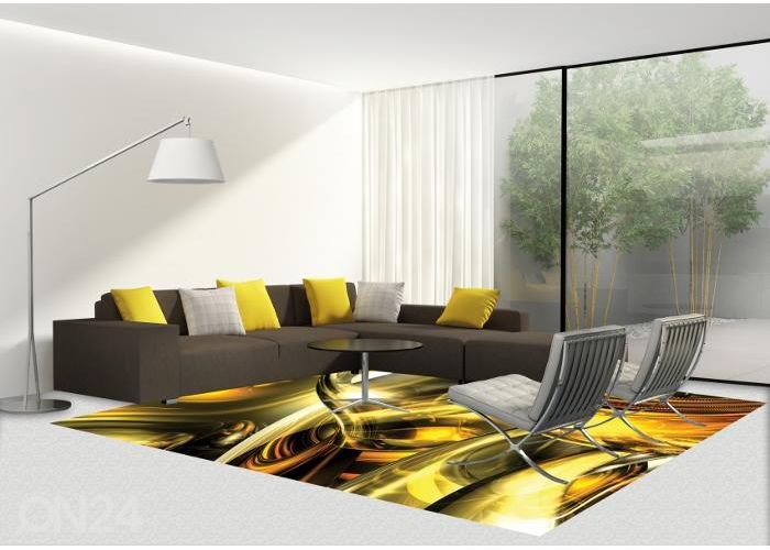 Põrandakleebis Golden wires 255x170 cm suurendatud