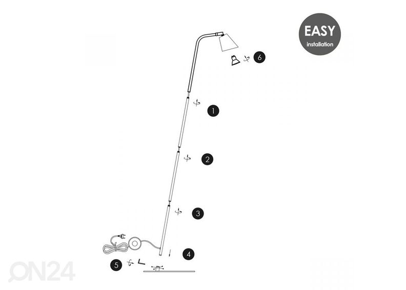 Põrandalamp Detroit suurendatud