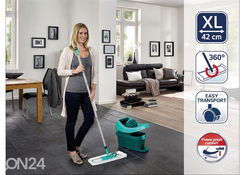 Põrandapesija komplekt koos pressämbriga Leifheit Profi XL suurendatud