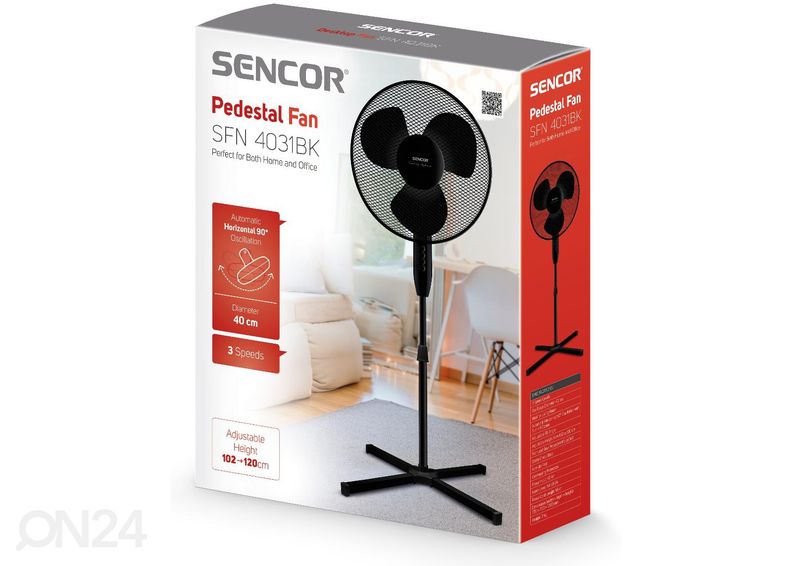 Põrandaventilaator Sencor SFN4031BK suurendatud
