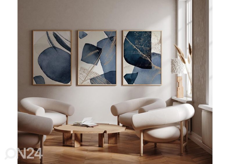 Poster Abstraktne sinine II 50x70 cm suurendatud