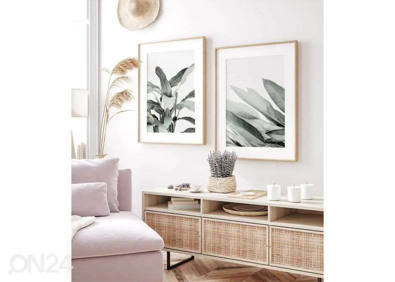 Poster Rohelised lehed I 70x100 cm suurendatud