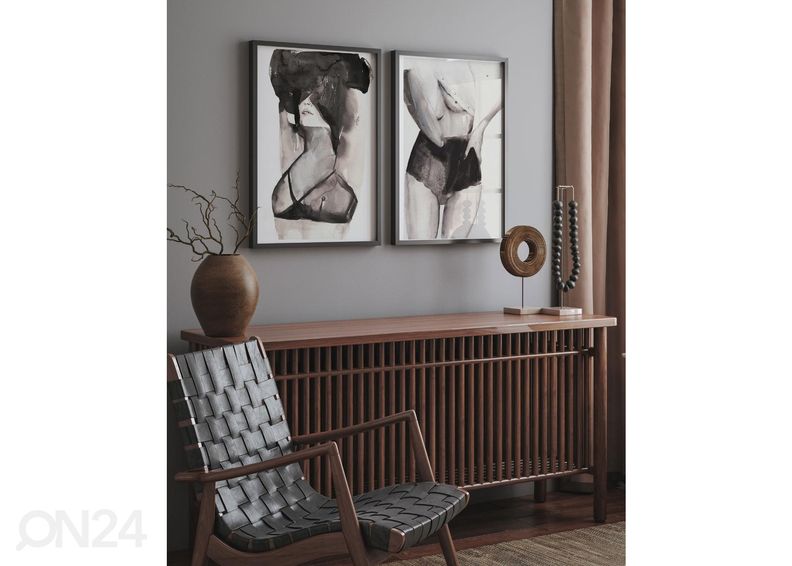 Poster Vesivärvides must-valge figuur I 40x50 cm suurendatud