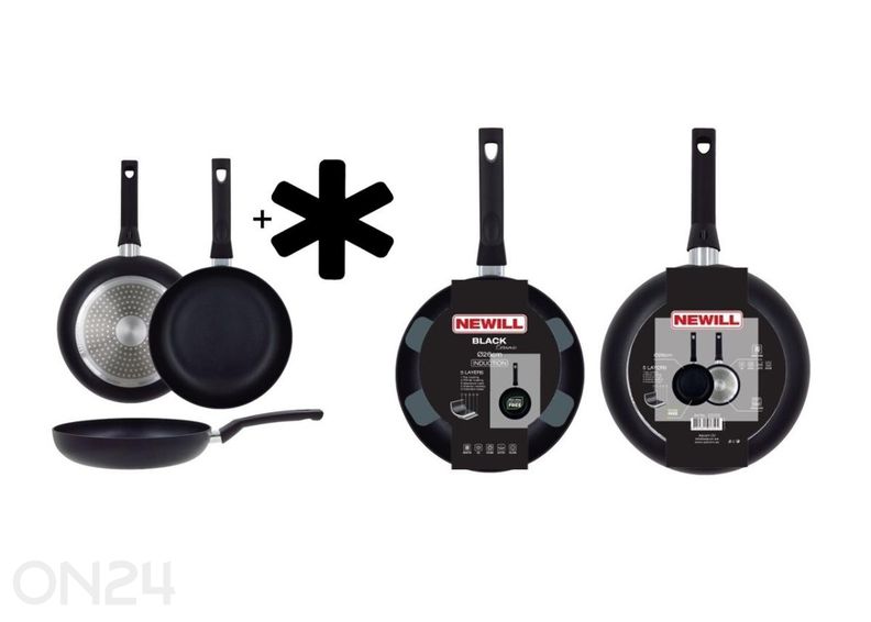 Praepann Black Ceramic Ø 26 cm + pannikaitse, keraamiline, induktsioon suurendatud