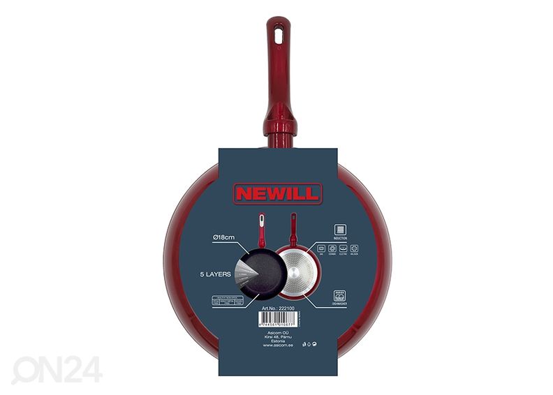 Praepann Newill Cosmo Ø 18 cm + pannikaitse, induktsioon suurendatud