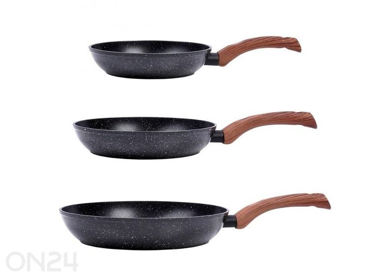 Praepannide komplekt Black&Wood 3 osa suurendatud