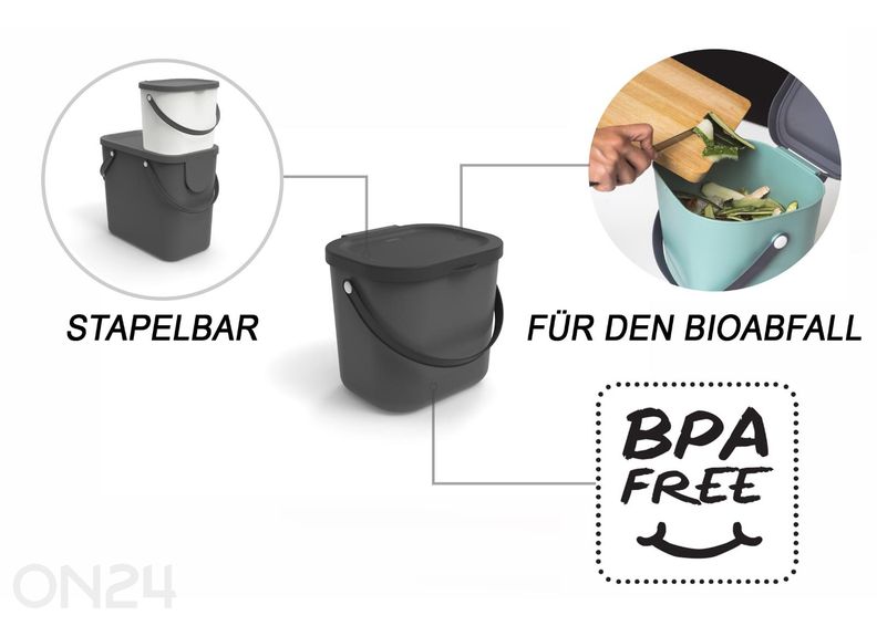 Prügikast biojäätmetele ALBULA 6L suurendatud