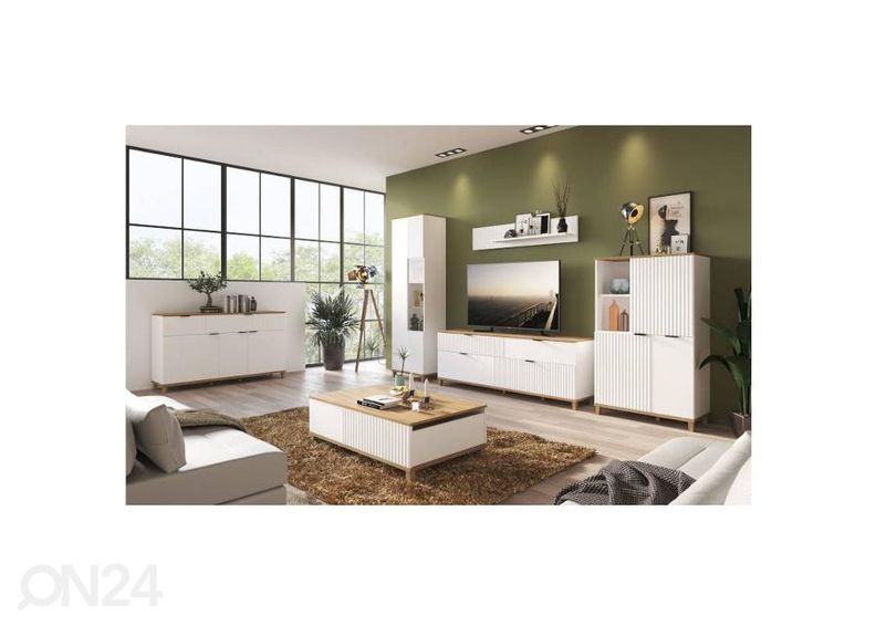 Puhvetkapp Plissee, valge/grandson suurendatud