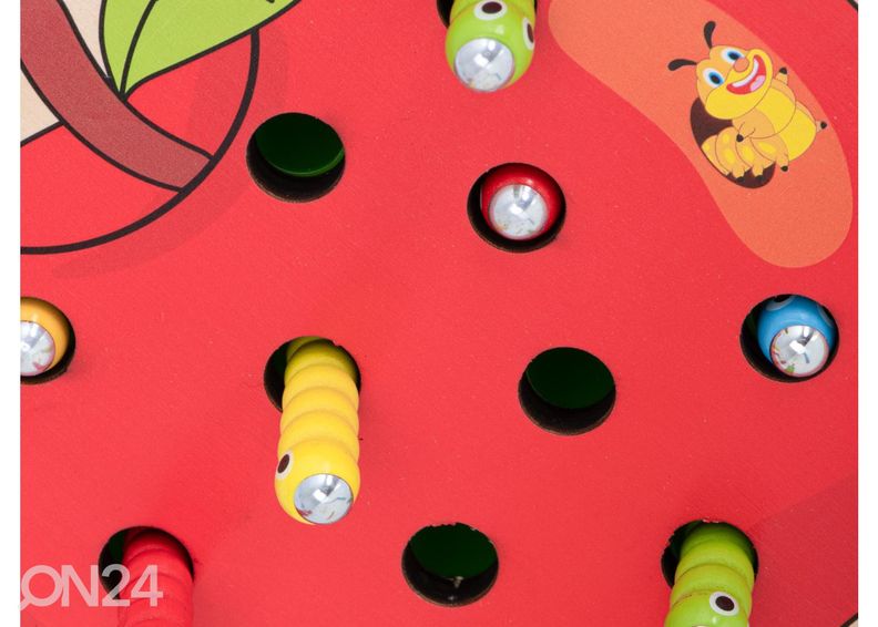 Puidust mäng Õunaussid suurendatud