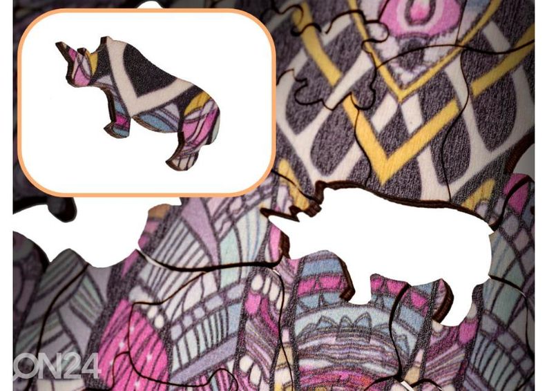 Puidust pusle Elevant 27x29 cm suurendatud