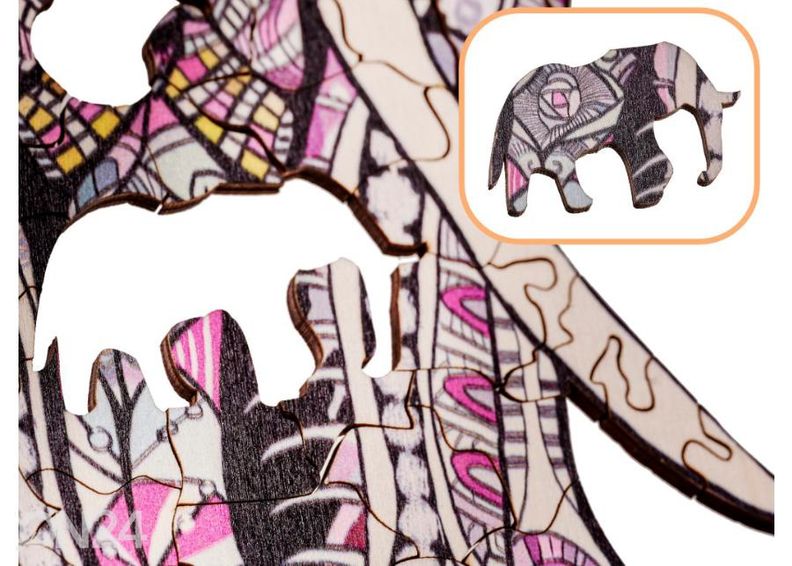 Puidust pusle Elevant 27x29 cm suurendatud