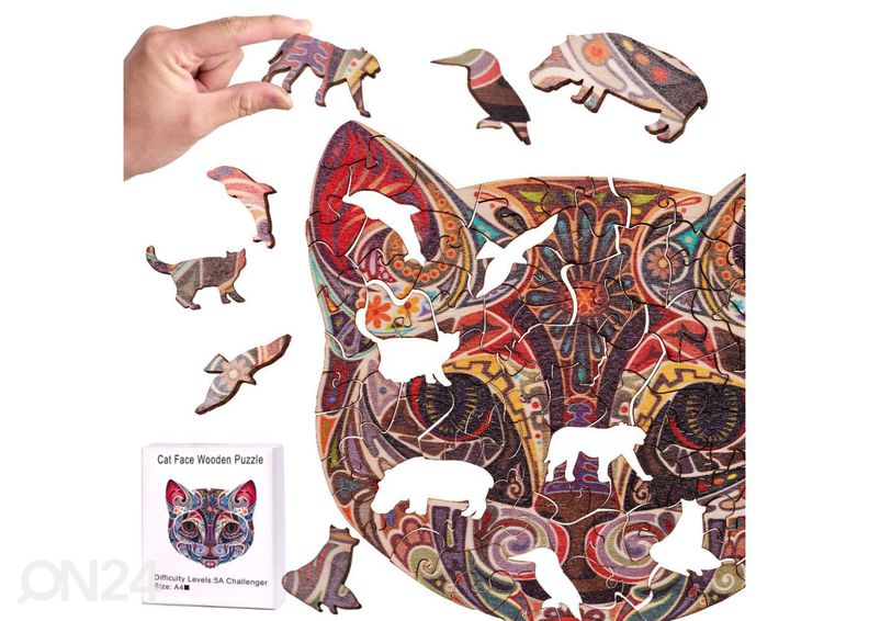 Puidust pusle Kass 21x21 cm suurendatud
