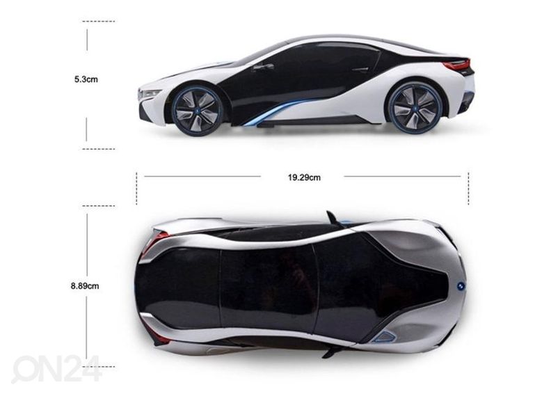 Puldiauto 1:24 BMW i8 hõbe RASTAR suurendatud