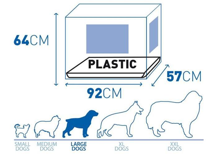 Puur 2 ukse ja plastikalusega l / 92x57x64cm must Duvo+ suurendatud