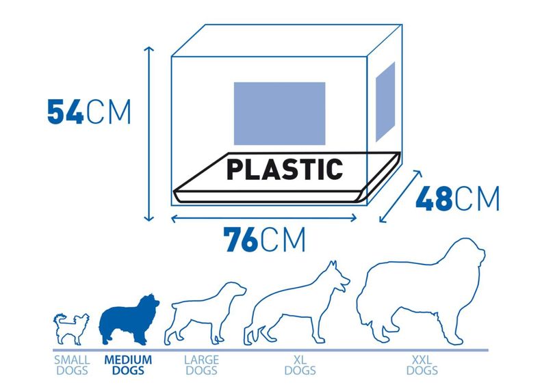 Puur 2 ukse ja plastikalusega m / 76x48x54cm must Duvo+ suurendatud