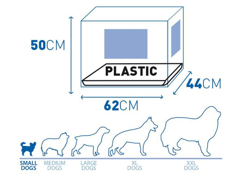 Puur 2 ukse ja plastikalusega s / 62x44x50cm must Duvo+ suurendatud