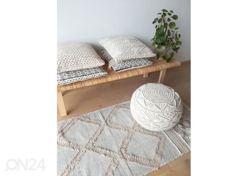 Puuvillane vaip Olki beež 80x200 cm suurendatud