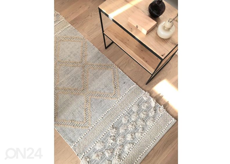 Puuvillane vaip Olki beež 80x200 cm suurendatud
