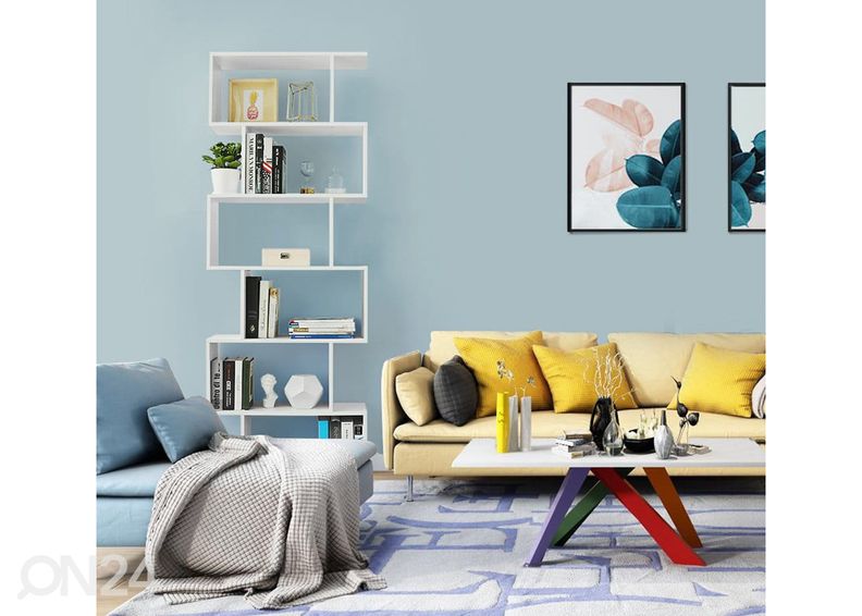 Raamaturiiul 70 cm, valge suurendatud