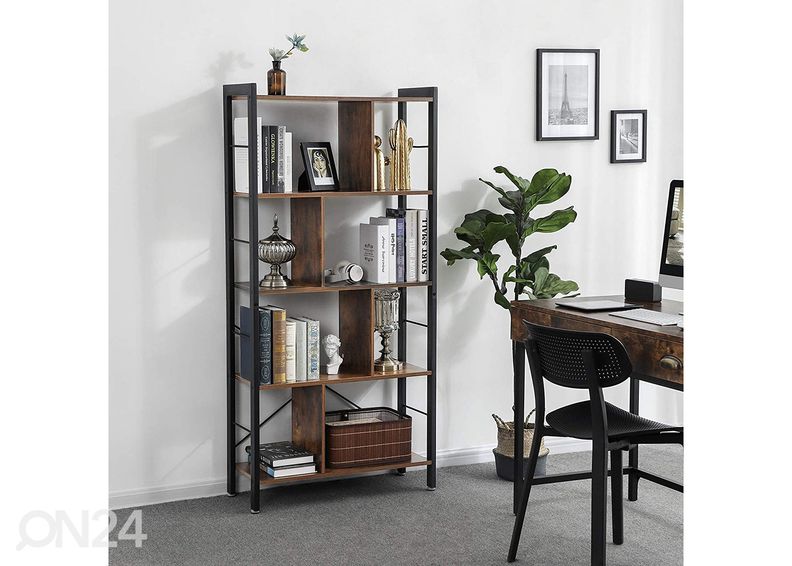 Raamaturiiul 74 cm, pruun/must suurendatud