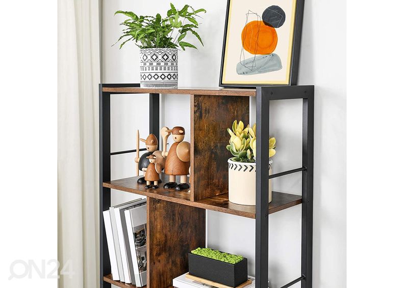 Raamaturiiul 74 cm, pruun/must suurendatud