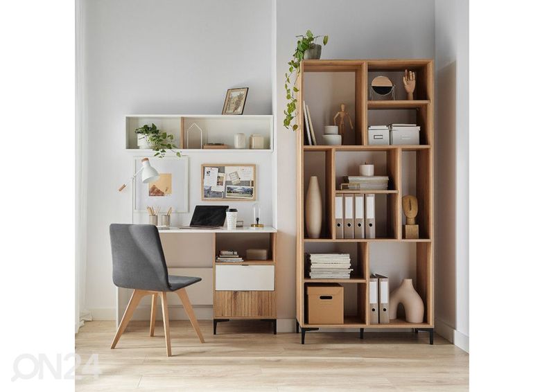 Raamaturiiul Ricko 91,5 cm, tamm/valge suurendatud