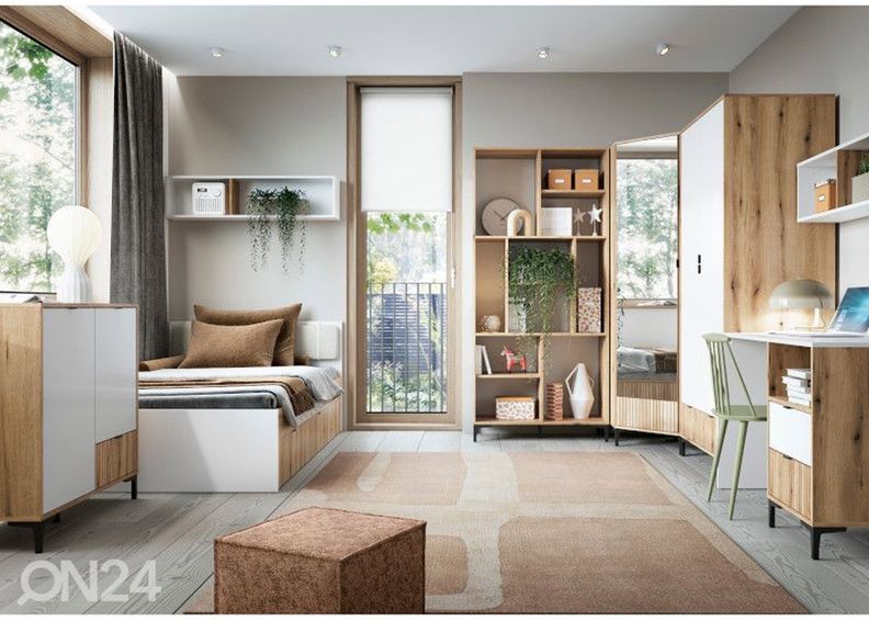 Raamaturiiul Ricko 91,5 cm, tamm/valge suurendatud