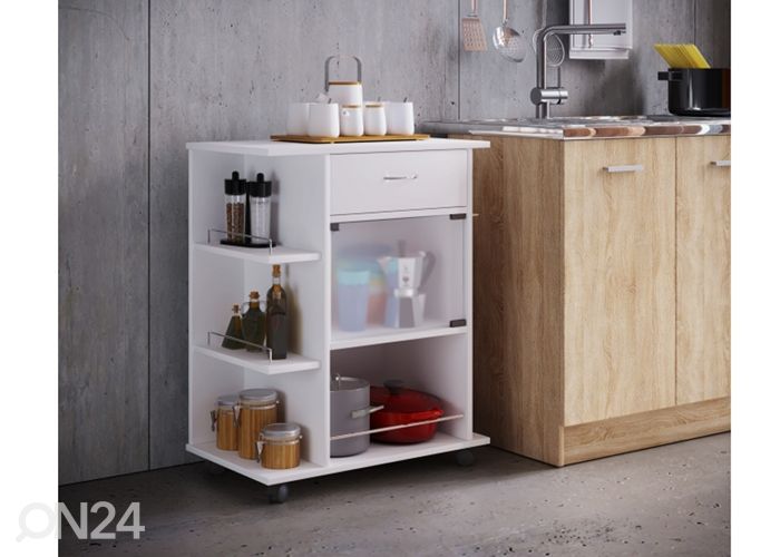 Ratastel köögiriiul Pocis 65 cm suurendatud