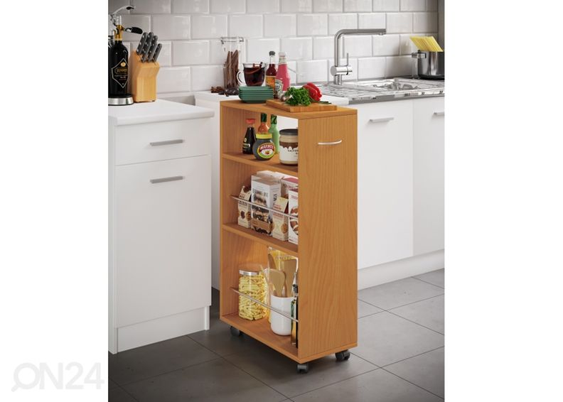 Ratastel köögiriiul Tusal 25 cm suurendatud