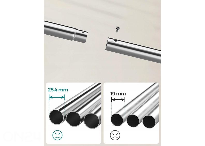 Ratastel riidestange, kroom suurendatud