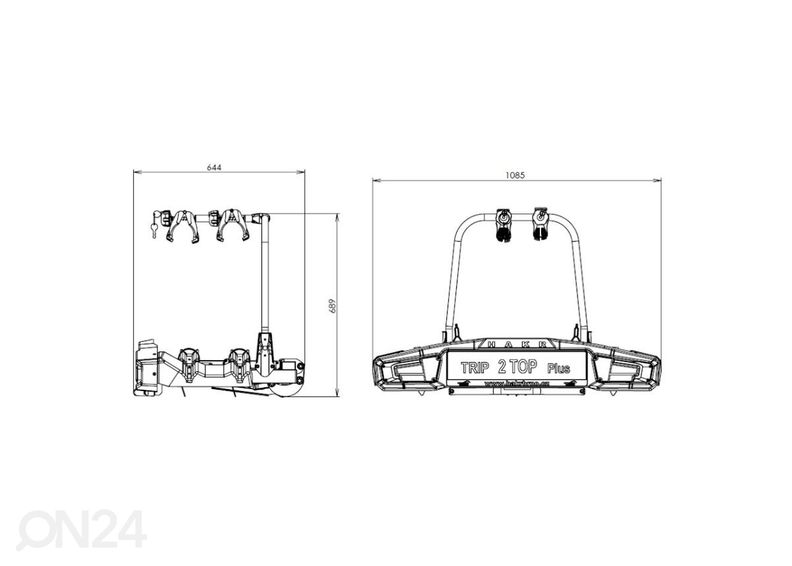 Rattahoidja autole HAKR Trip 2 tk suurendatud
