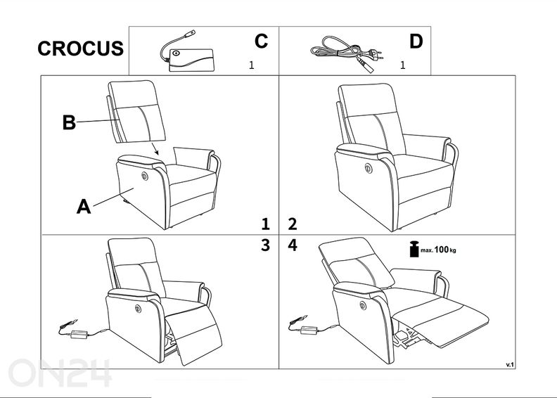 Recliner tugitool Crocus suurendatud