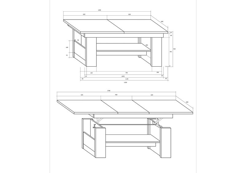 Reguleeritav diivanilaud Cobhy 125/170x68 cm suurendatud