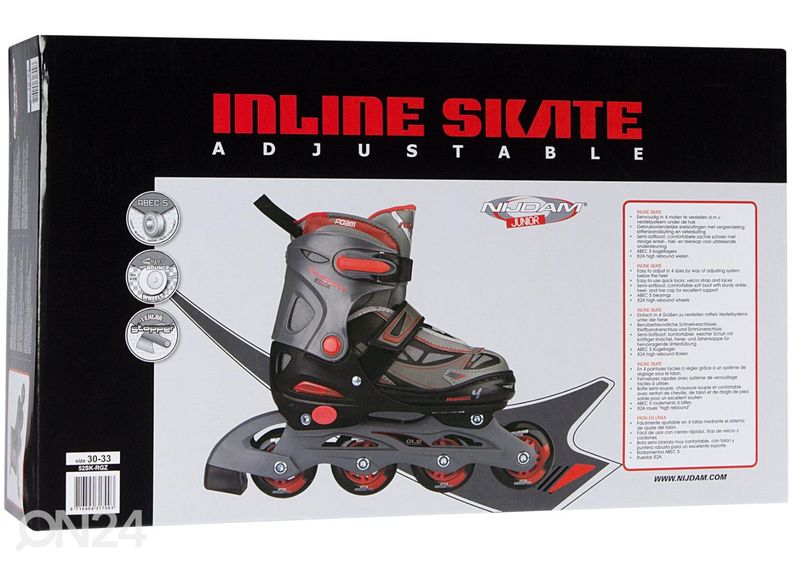 Reguleeritavad rulluisud lastele poolpehme saabas Nijdam suurus 27-30 suurendatud