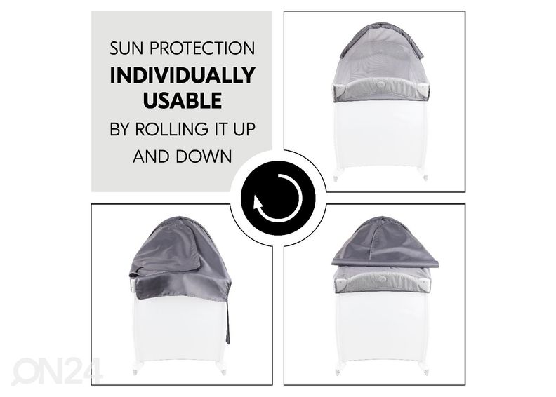 Reisivoodi baldahiin-putukavõrk Hauck Travel Bed Canopy hall suurendatud