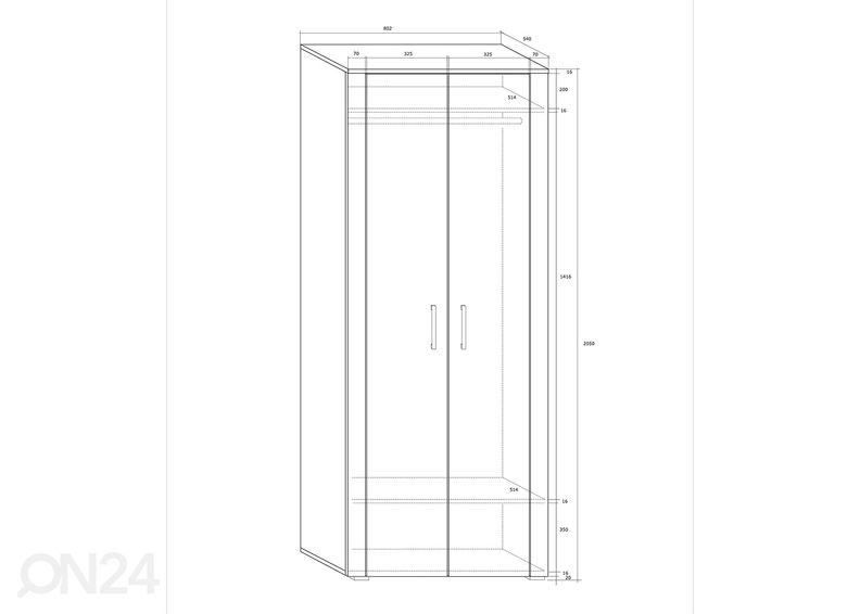 Riidekapp suurendatud