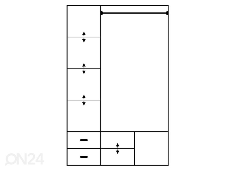 Riidekapp 120 cm suurendatud