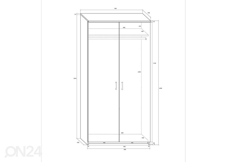Riidekapp suurendatud
