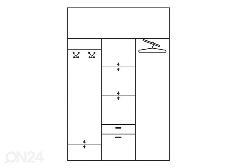 Riidekapp 149 cm suurendatud